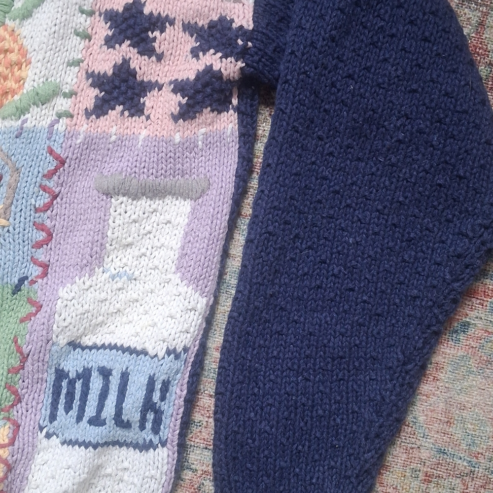 Colorful Patchwork Hand Knitted Cardigan - image 6